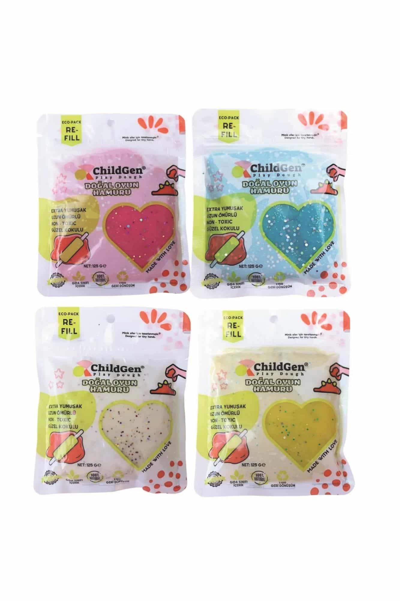 ChildGen Play Dough Ecopack - Set van 4 stuks - Glitter set