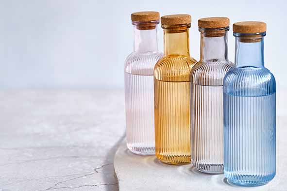 Cosy & Trendy Fles met kurk - 1L - Ø9xH28cm - Oker