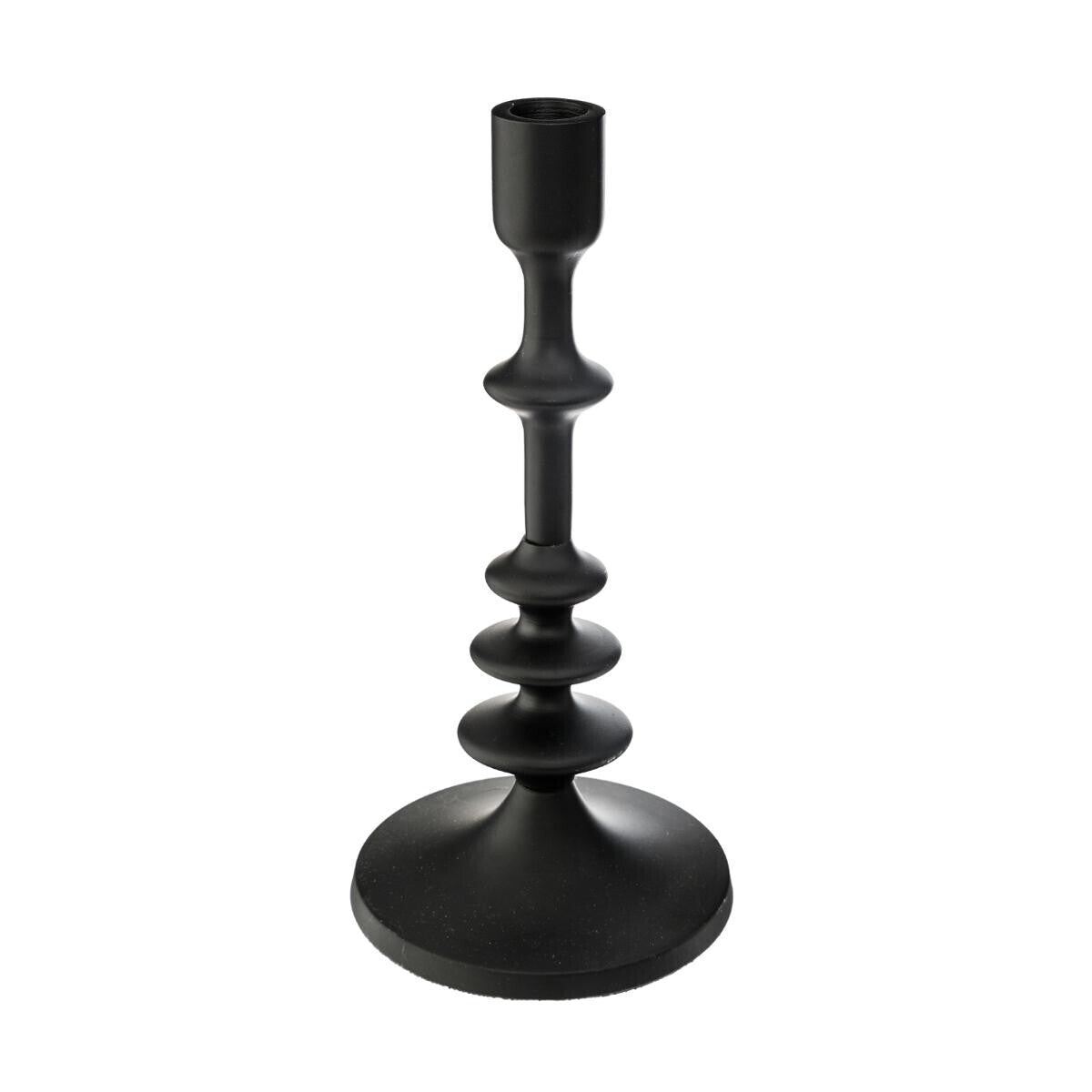 Bougeoir Atmosphera Aluminium Living Ø12xH26cm - Noir