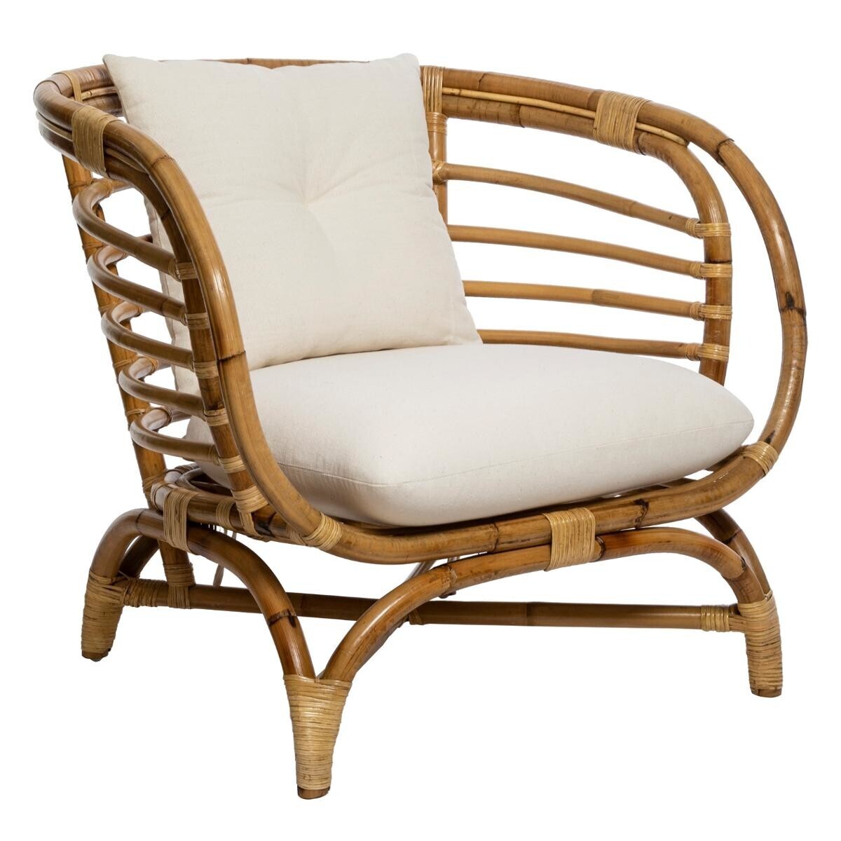 BEAU Savannah rattan armchair - L84xD75xH74cm - Brown
