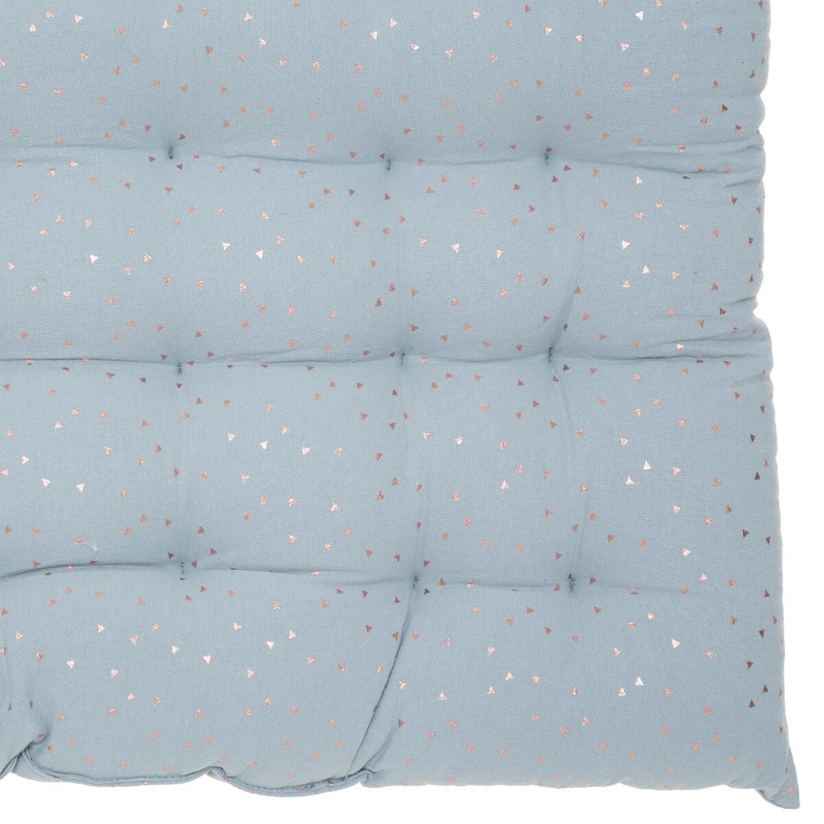 Atmosphera Kids Oya vloermatras met gouden driehoekjes - 120x60x5cm - Lichtblauw