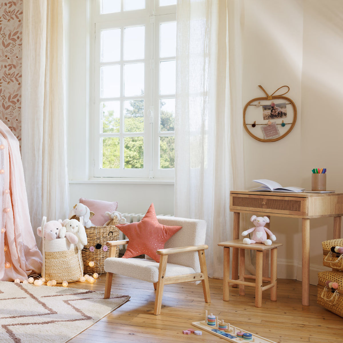Atmosphera Kids Basile Chaise Enfant Teddy - Blanc