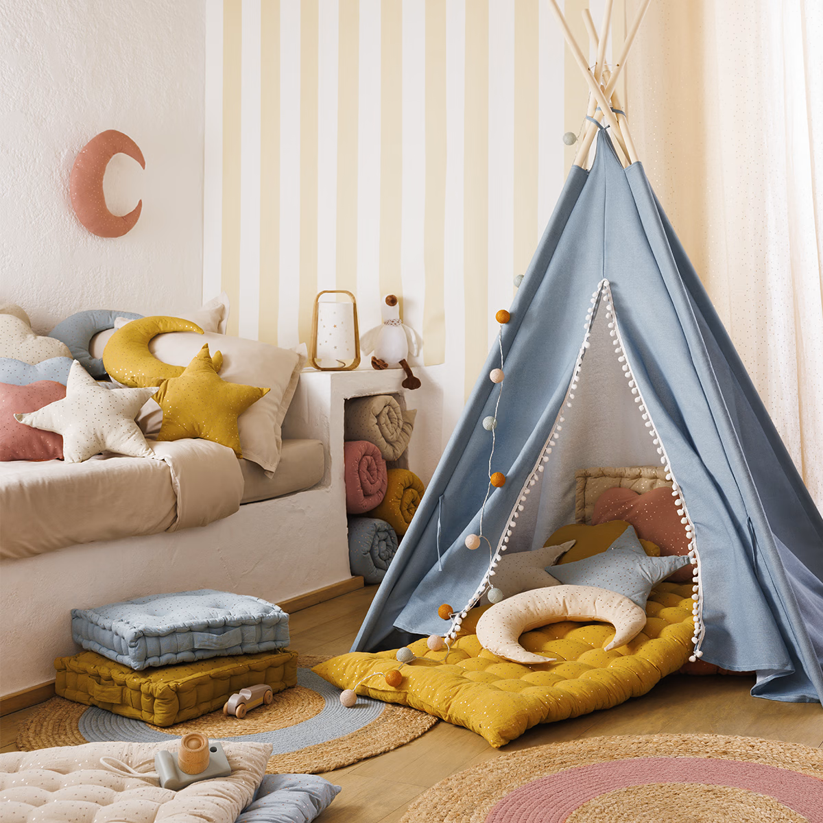 Atmosphera Kids Oya Wolkenkussen - 45x28cm - Blauw