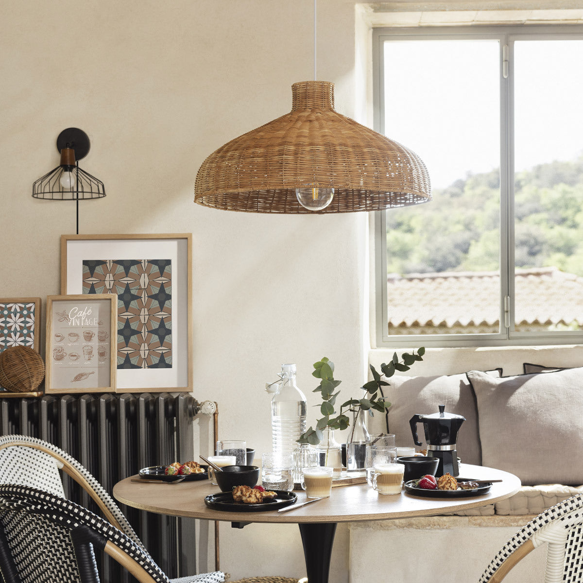 Atmosphera Hanglamp Ori rotan - E27, niet inbegrepen - Ø58xH29cm - Bruin