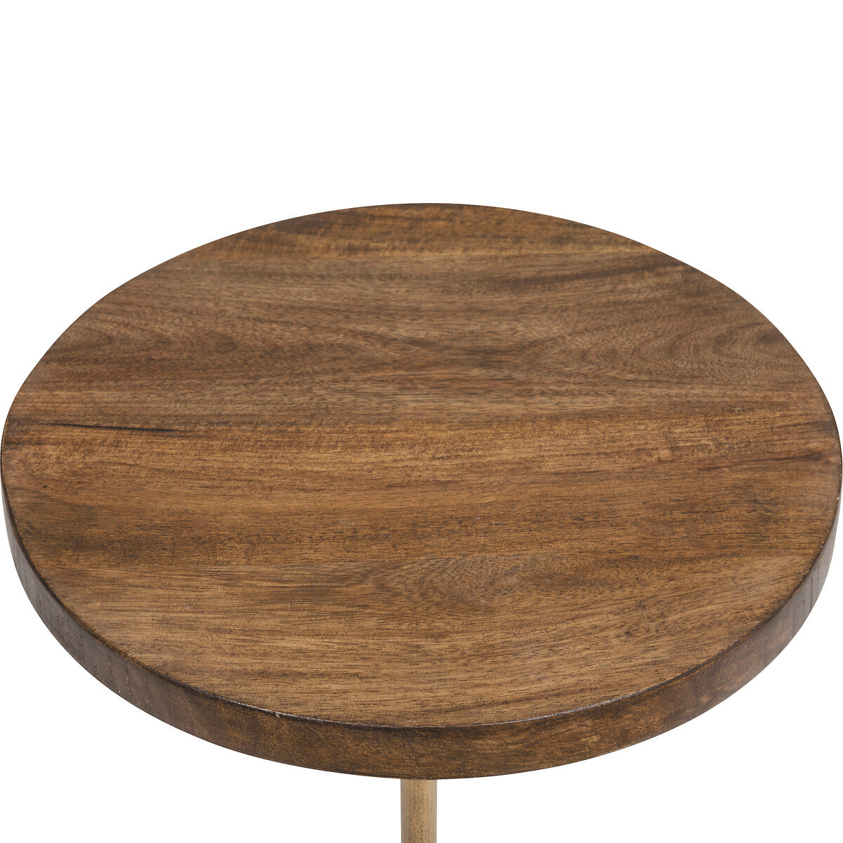 BEAU Yara houten/marmeren bijzettafel - Ø35xH61cm - Bruin