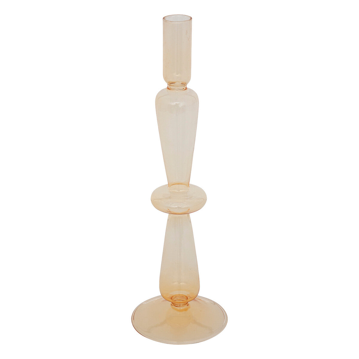 Bougeoir Atmosphera en verre Ø9xH30cm - Orange