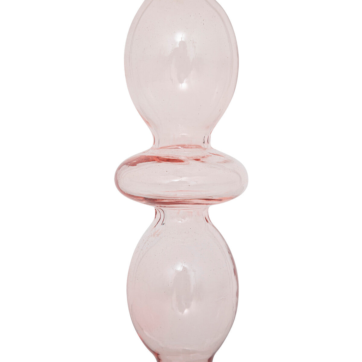 Bougeoir Atmosphera en verre Ø9xH26cm - Rose clair