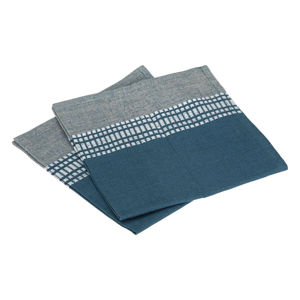Atmosphera Servetten Dolly 40x40cm - Set van 2 stuks - Katoen - BeigeBlauw