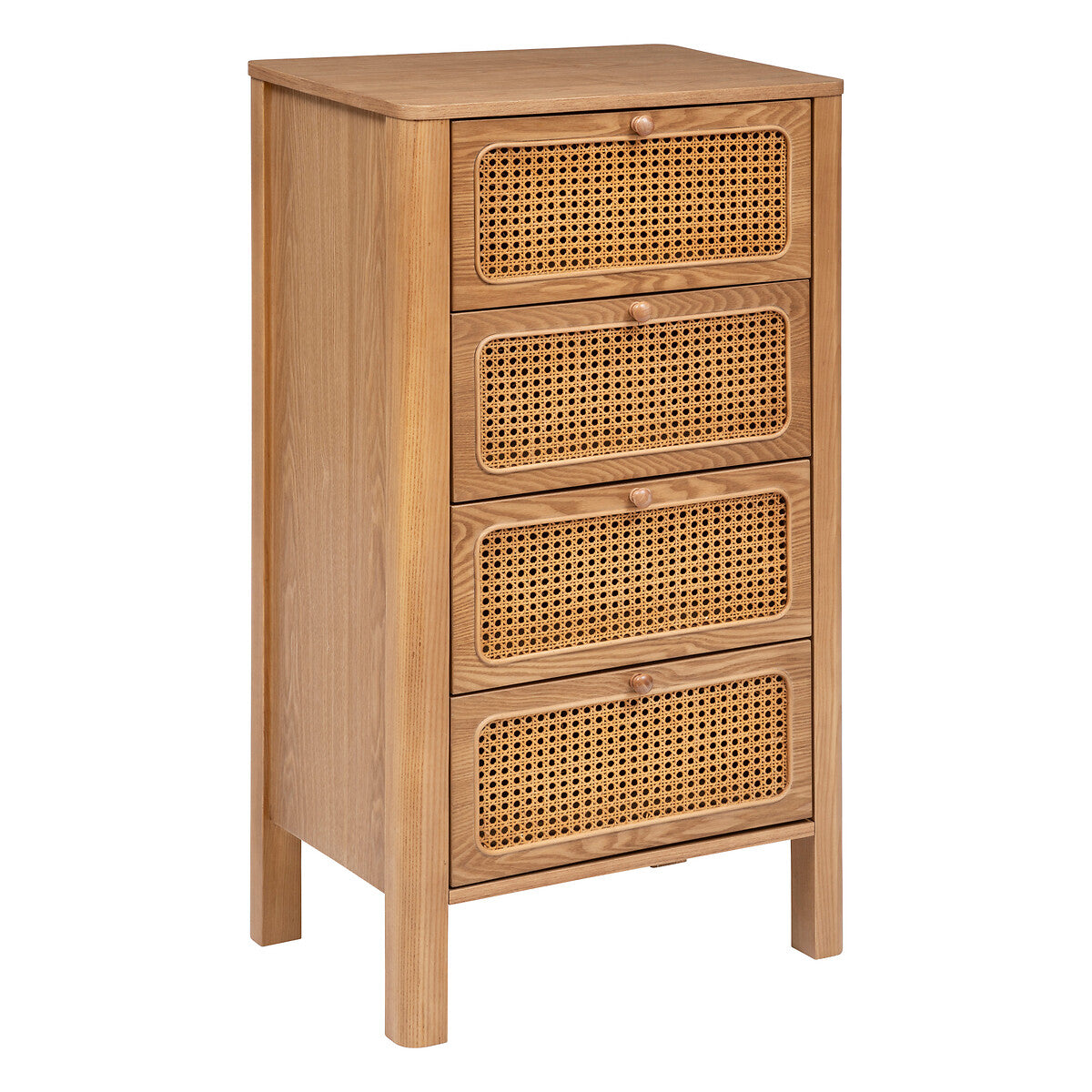 BEAU Ashley essen/rotan 4L ladekast - L55xD38xH103cm - Bruin
