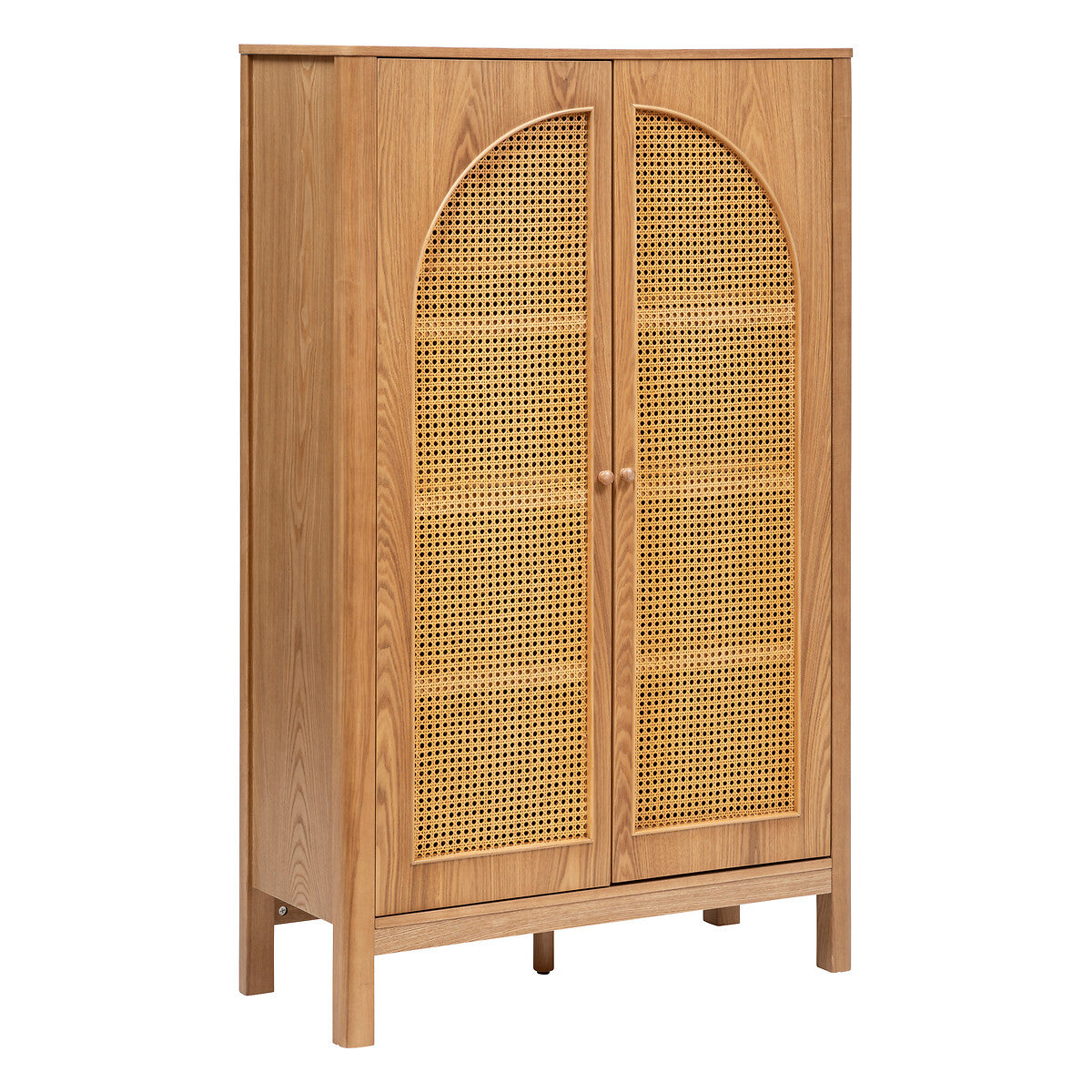 BEAU Ashley essen/rotan 2D opbergkast - L92xD40xH150cm - Bruin