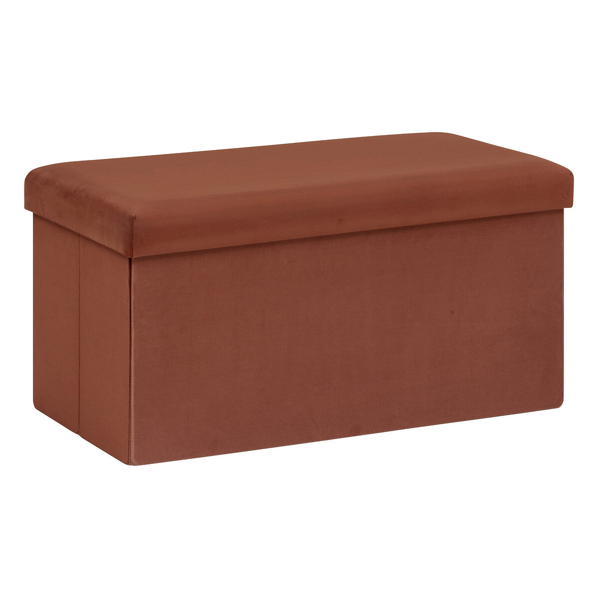 Atmosphera Poef Tess velvet 76x38cm - Opvouwbaar - Amber