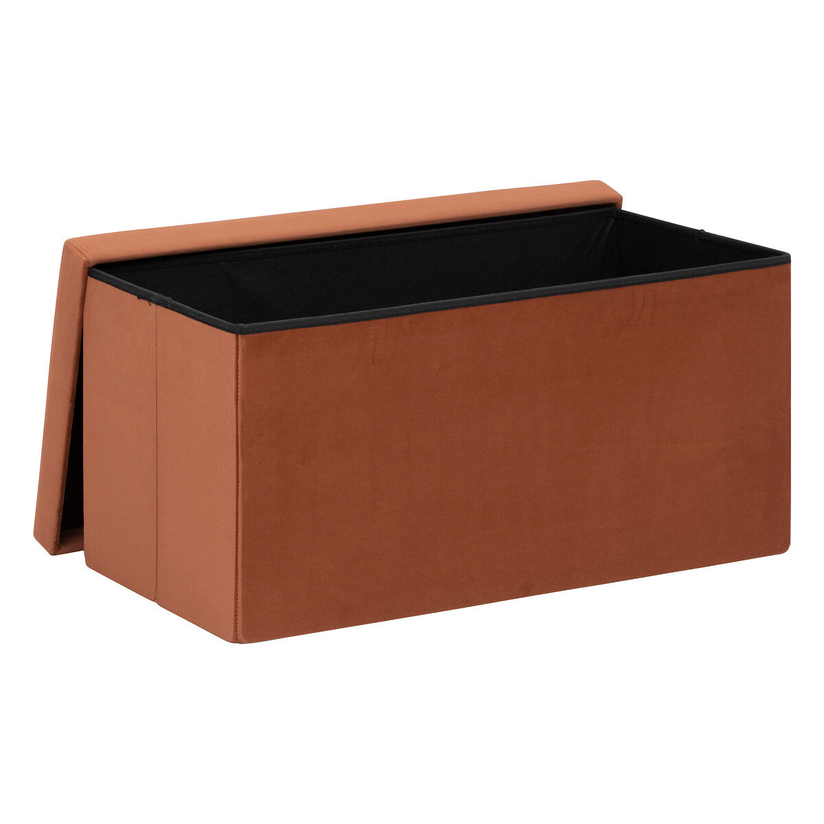 Atmosphera Poef Tess velvet 76x38cm - Opvouwbaar - Amber
