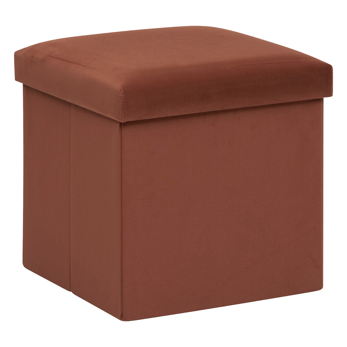 Atmosphera Poef Tess velvet 38x38cm - Opvouwbaar - Amber