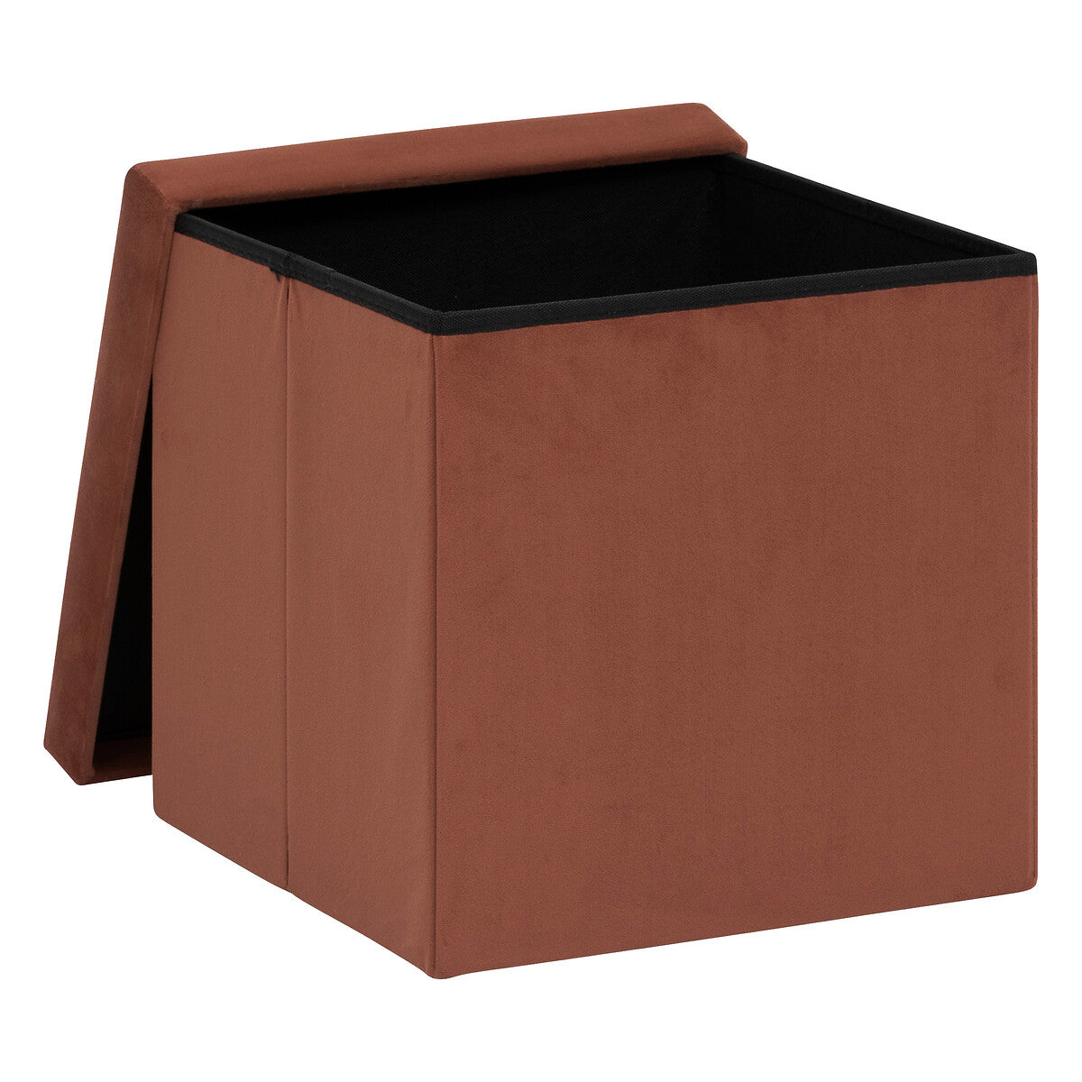 Atmosphera Poef Tess velvet 38x38cm - Opvouwbaar - Amber
