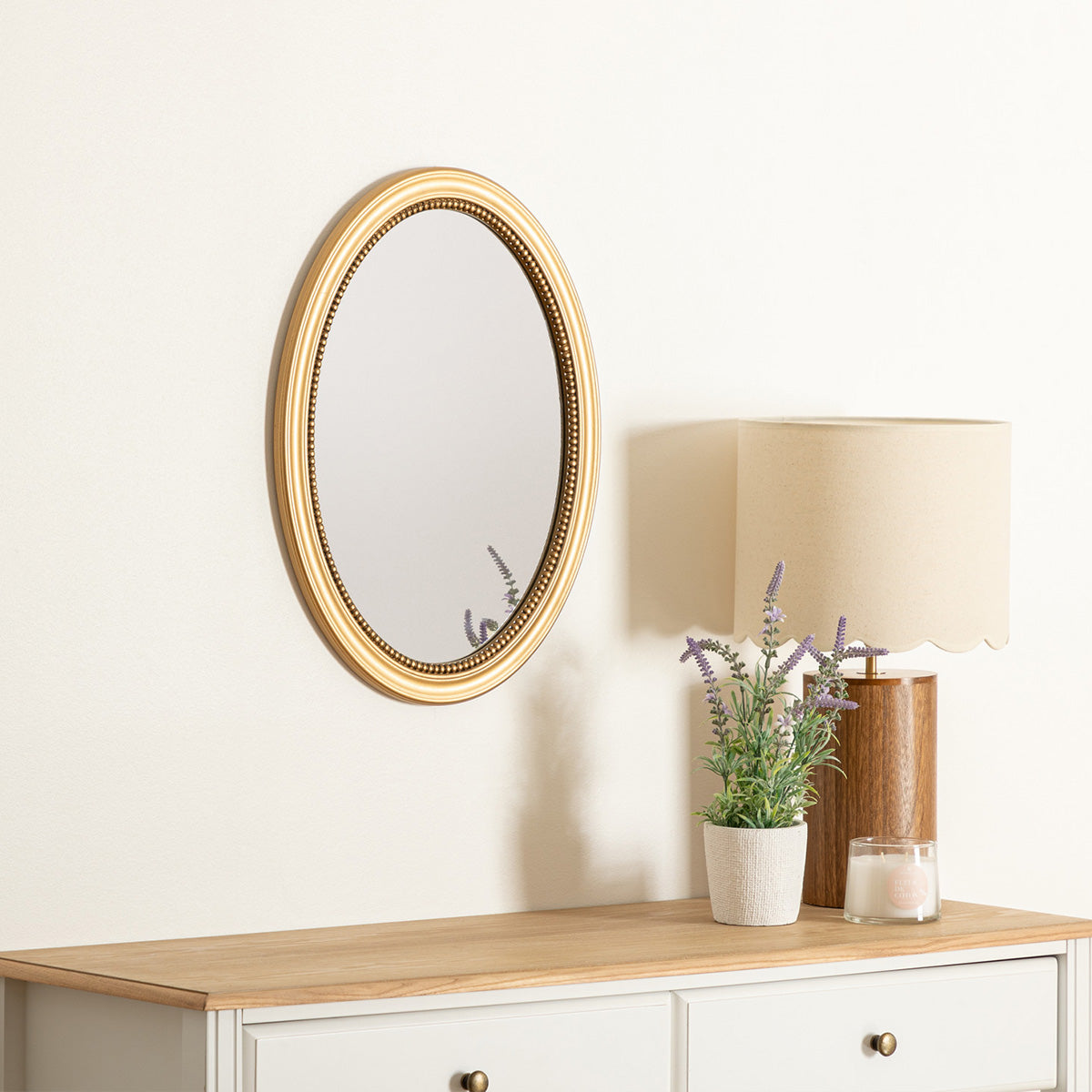 Atmosphera Miroir Victoria ovale 40x53cm - Doré