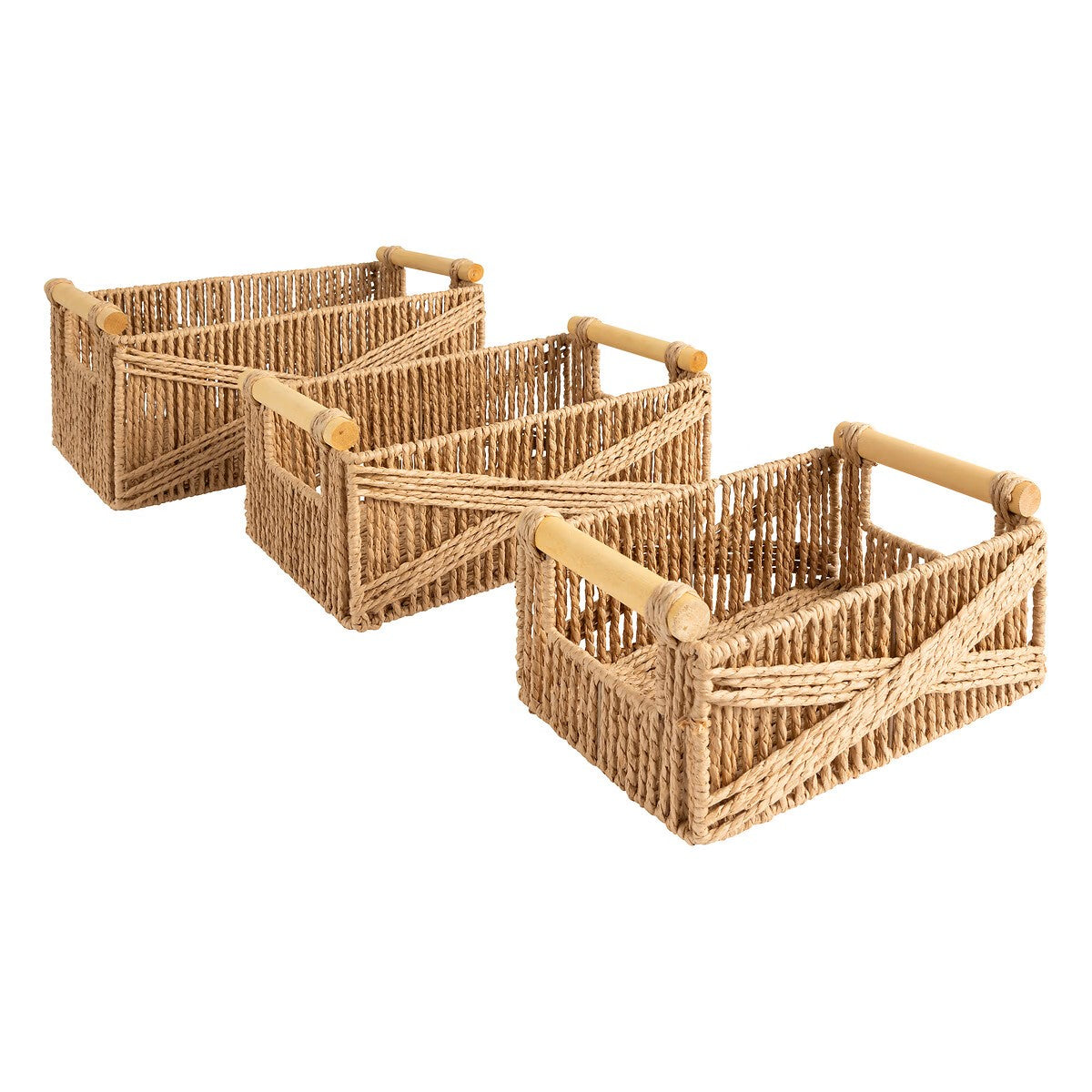 Atmosphera Eugène opbergmanden - Set van 3 stuks - 26/31/36cm - Beige