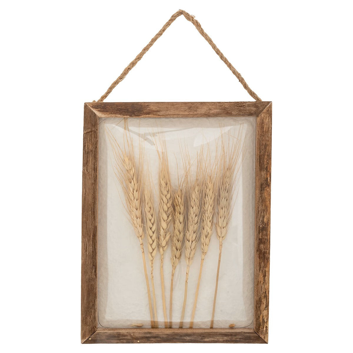 Atmosphera Jonas Wanddecoratie fotokader met tarwe - 20x7x35cm - Bruin