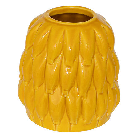 Atmosphera Keramische Yucatan Bananenvaas - Ø9xH10cm - Geel -
