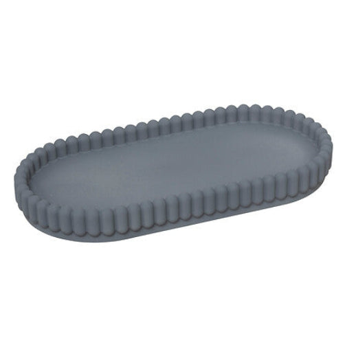 5Five Bonbon Zeepbakje - Geribbeld - 19x9x2cm - Grijsblauw