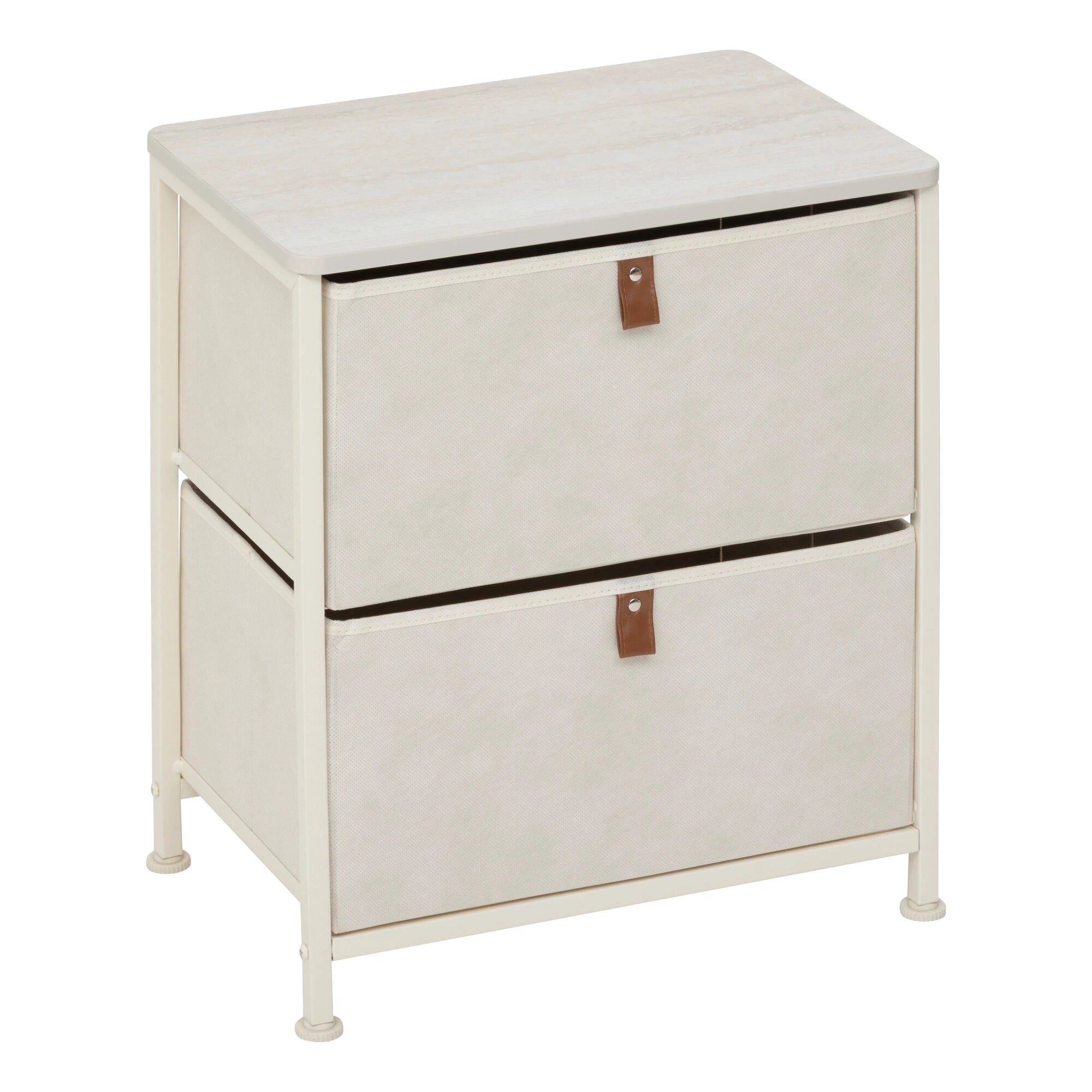 5Five Tissa Stahl-Aufbewahrungsmöbel mit 2 Schubladen – L45xT30xH51cm – Beige