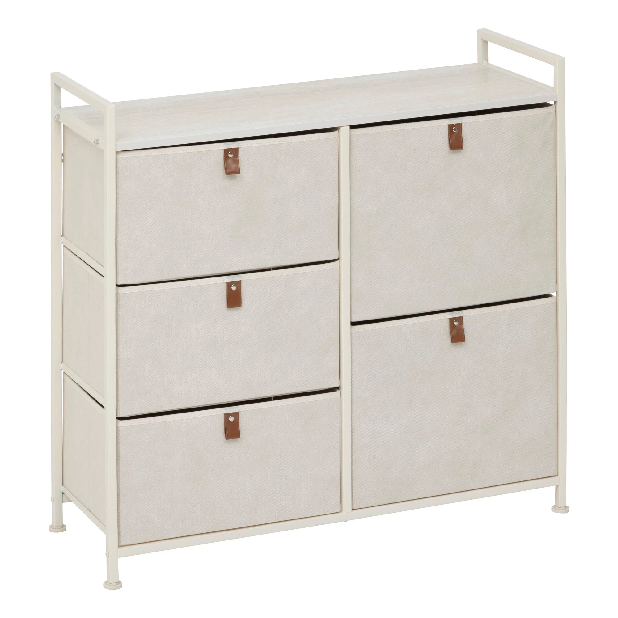 5Five Tissa Kommode mit 5 Schubladen – 83 x 29 x 77 cm – Beige