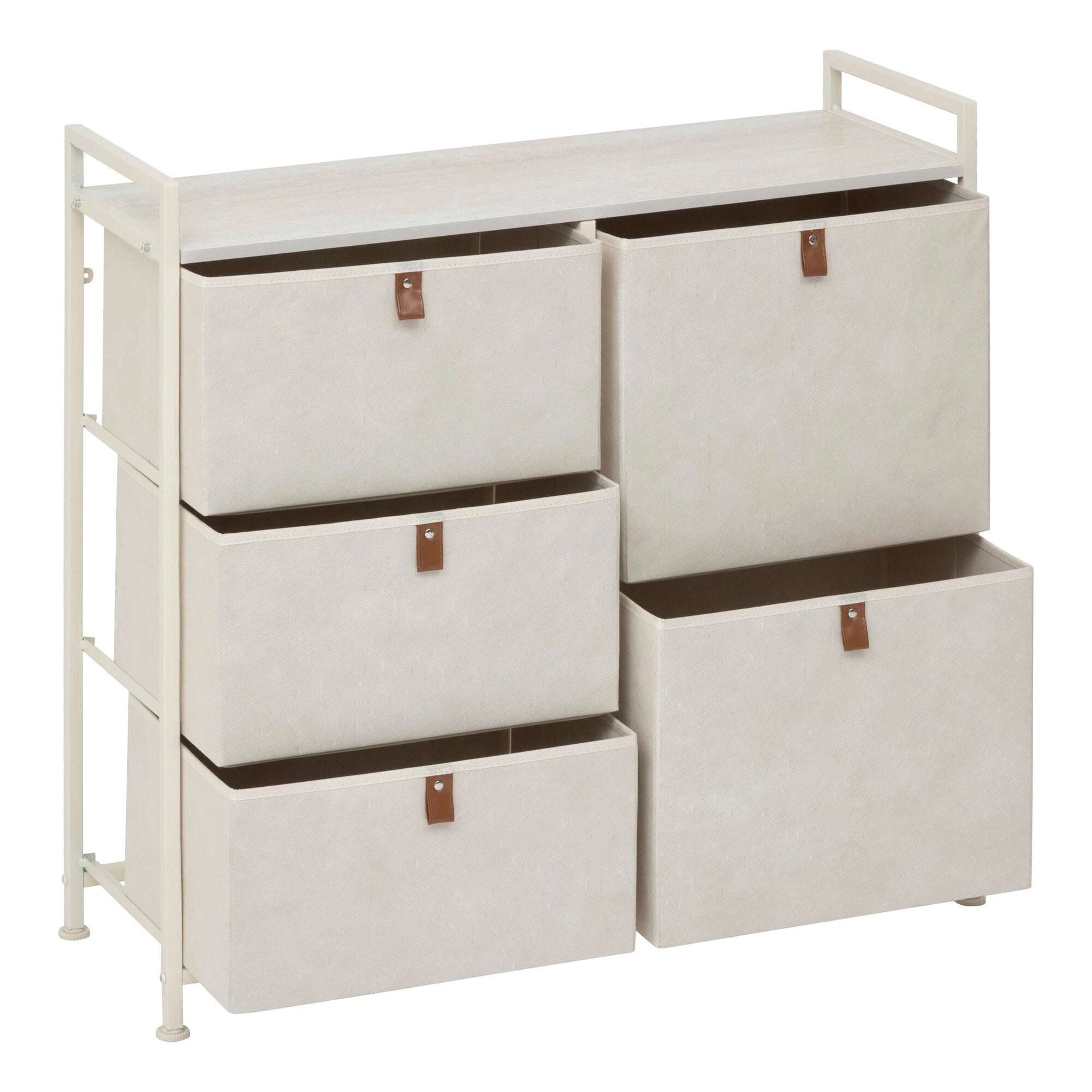 5Five Tissa Kommode mit 5 Schubladen – 83 x 29 x 77 cm – Beige