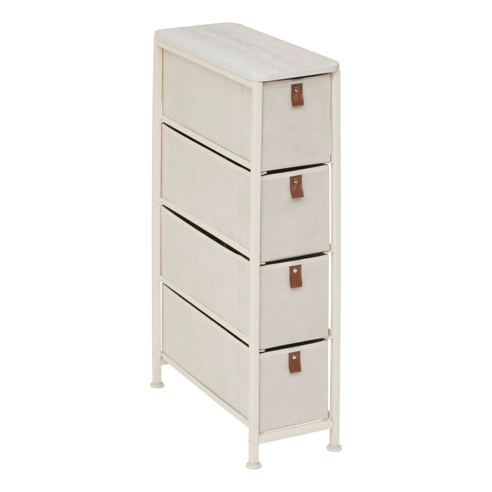 5Five Tissa Stahl-Aufbewahrungsmöbel mit 2 Schubladen – L45xT30xH51cm – Beige