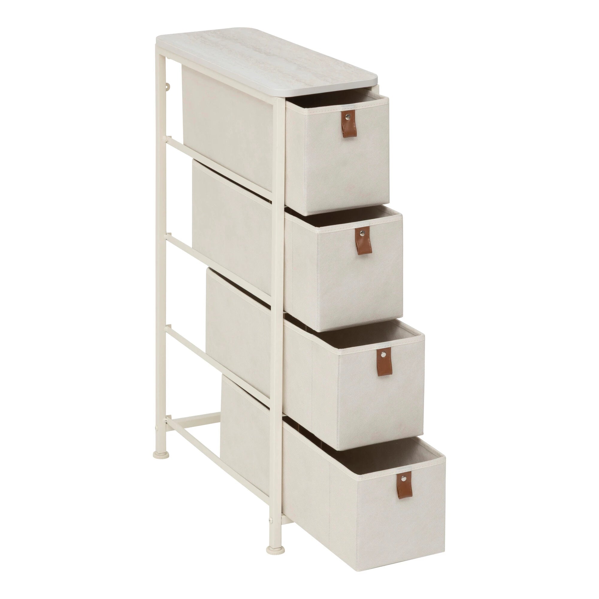 5Five Tissa Stahl-Aufbewahrungsmöbel mit 2 Schubladen – L45xT30xH51cm – Beige