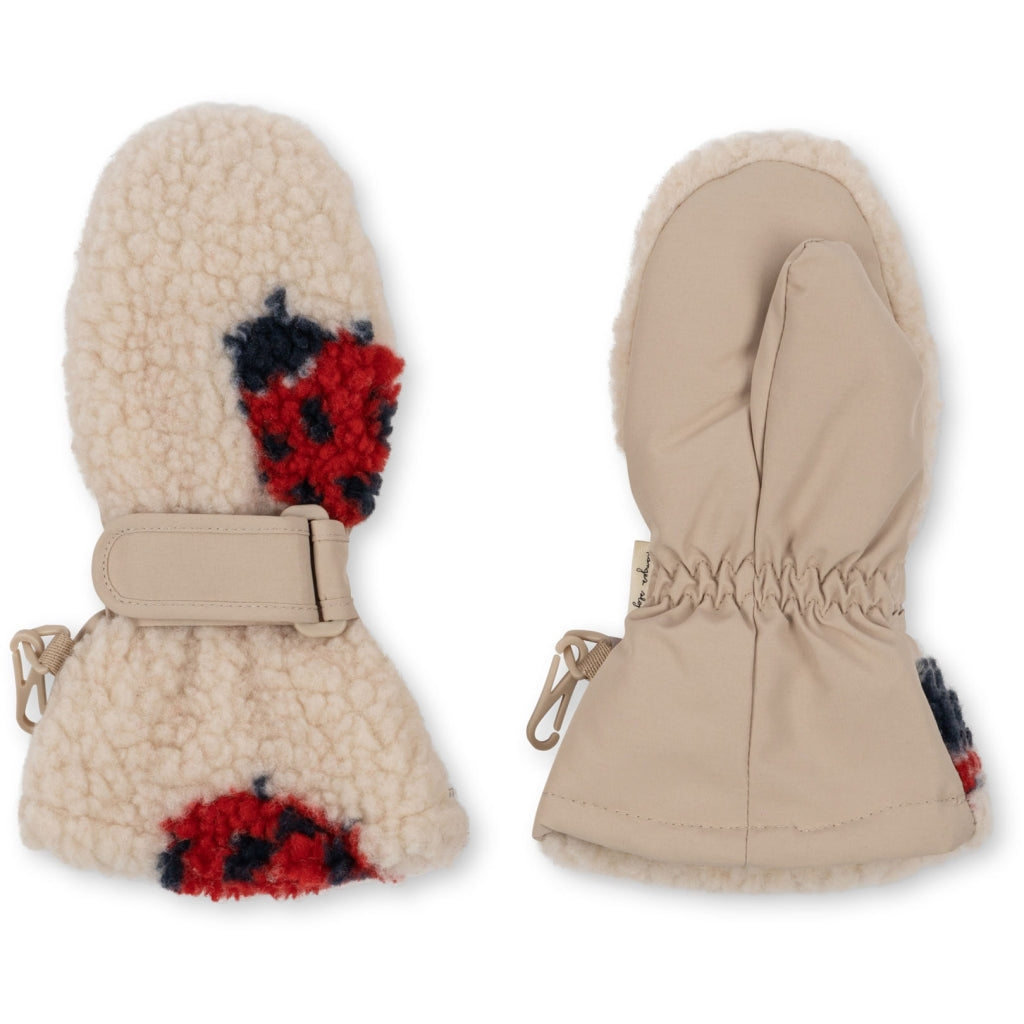 Mitaines Konges Sløjd Jody Teddy - Coccinelle sable - Moufle - Moufles enfant