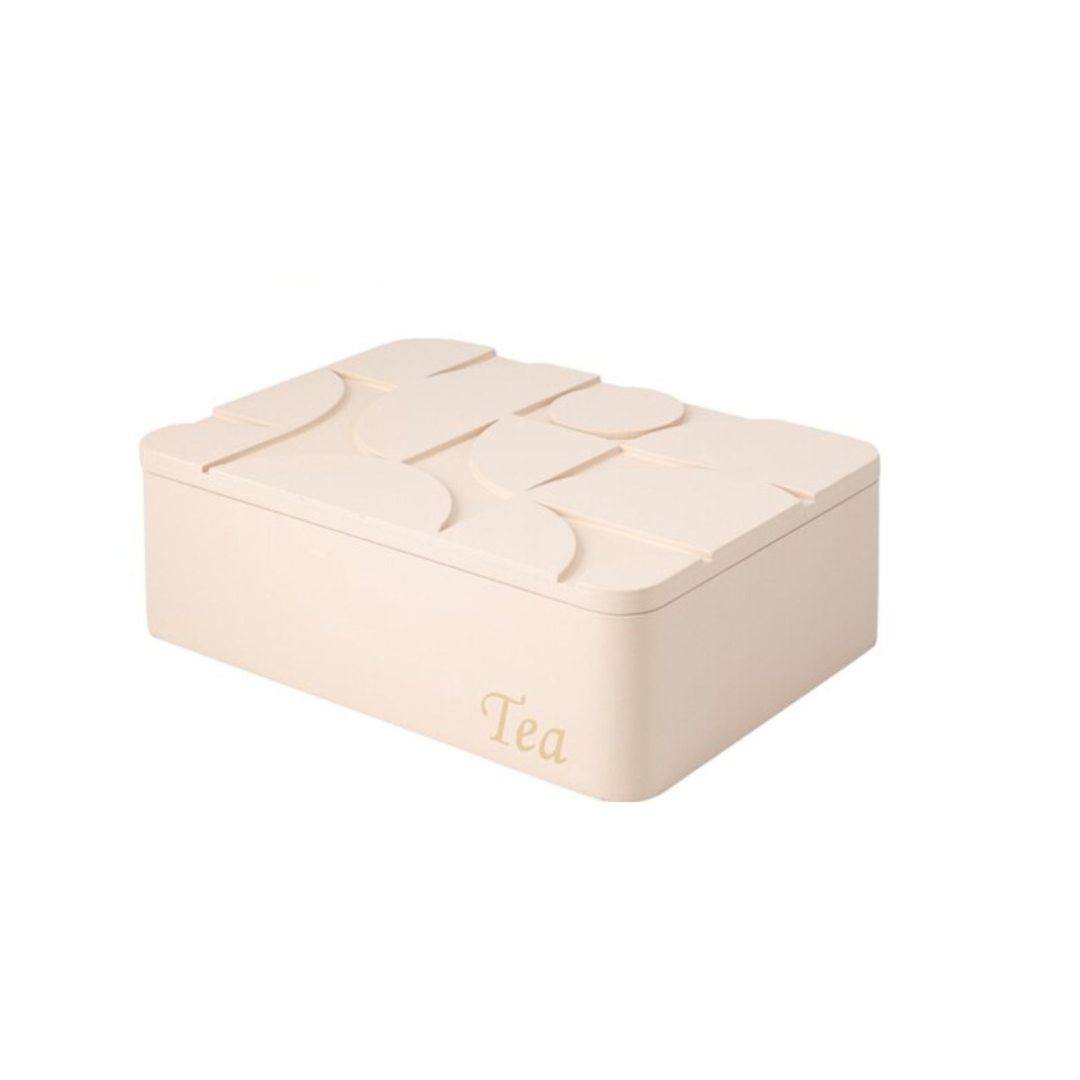 Home & Styling Teebox – 6 Fächer – MDF – 24 x 17 cm – Beige