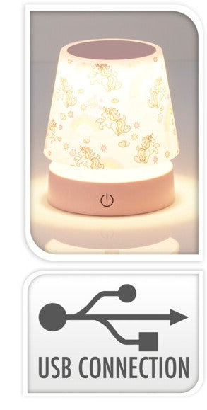 Home&amp;Styling Lampe de table - Avec abat-jour - Lampe pour enfants - Gris