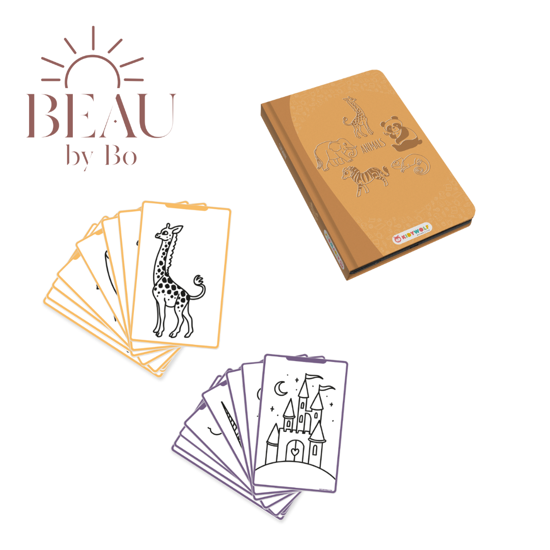 BEAU by Bo Kidywolf Kidydraw Mini Tekenboek met LCD-scherm Dieren + Refill Once upon a time & Animals