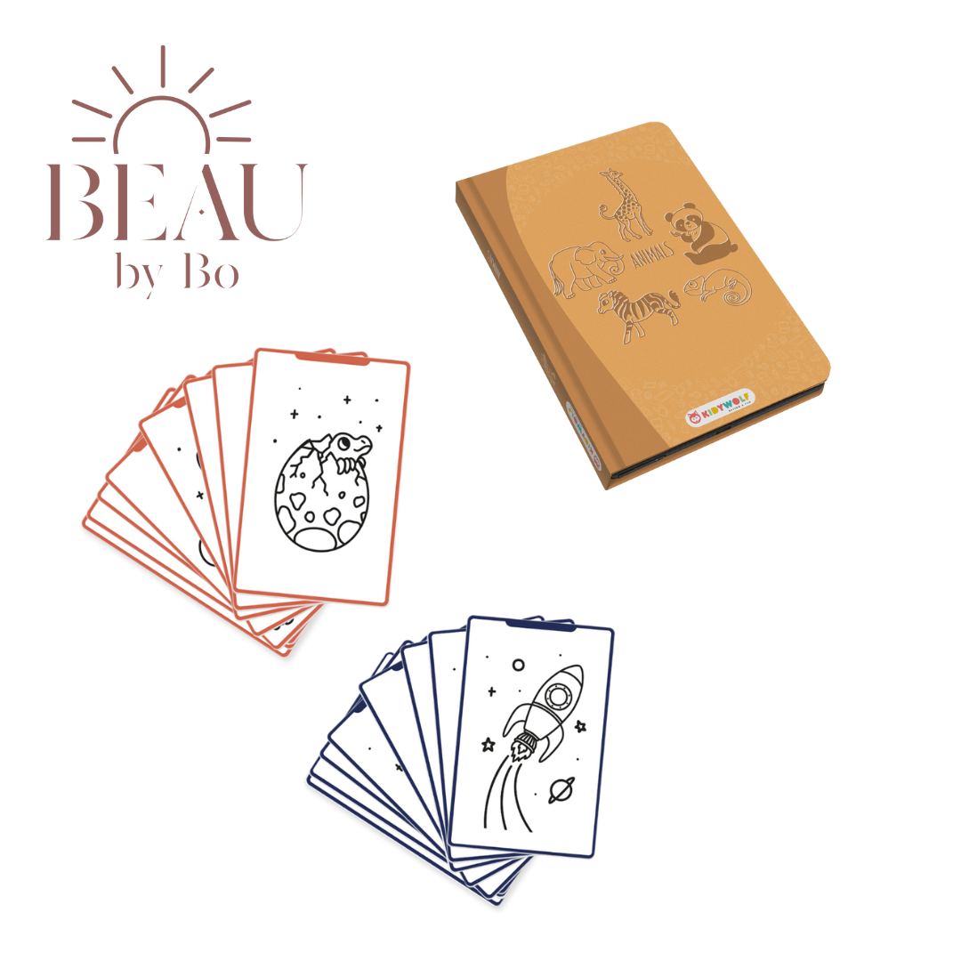 BEAU by Bo Kidywolf Kidydraw Mini Tekenboek met LCD-scherm Dieren + Refill Galaxy & Dinosaurussen