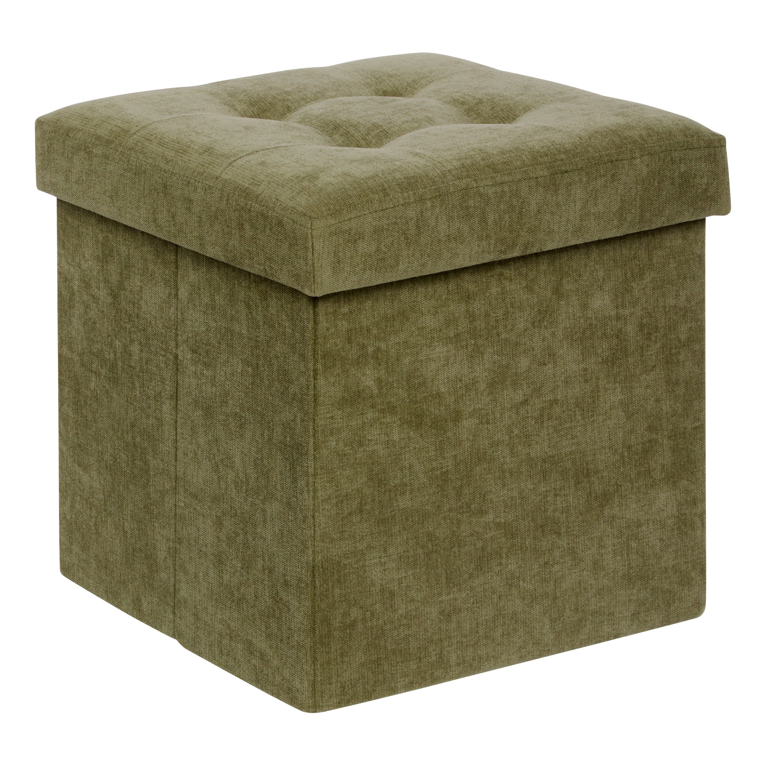 Atmosphera Samt-Hocker mit Stauraum – 38 x 38 x 38 cm – Grün