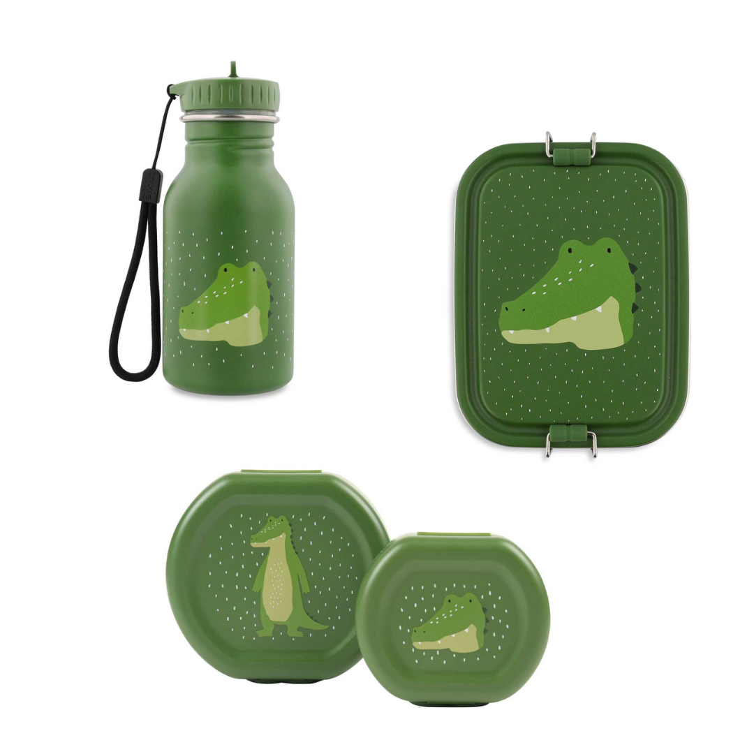 Bundel Trixie Back to School set - Lunchbox/Snackdozen/Drinkfles 350ml - Mr. Alligator