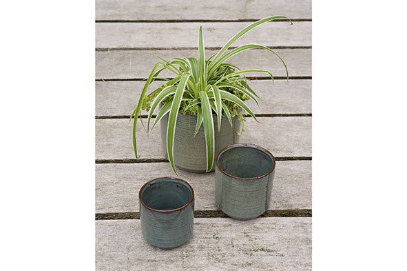 Cosy & Trendy Bloempot Aardewerk - Ø16xH15cm - Groen