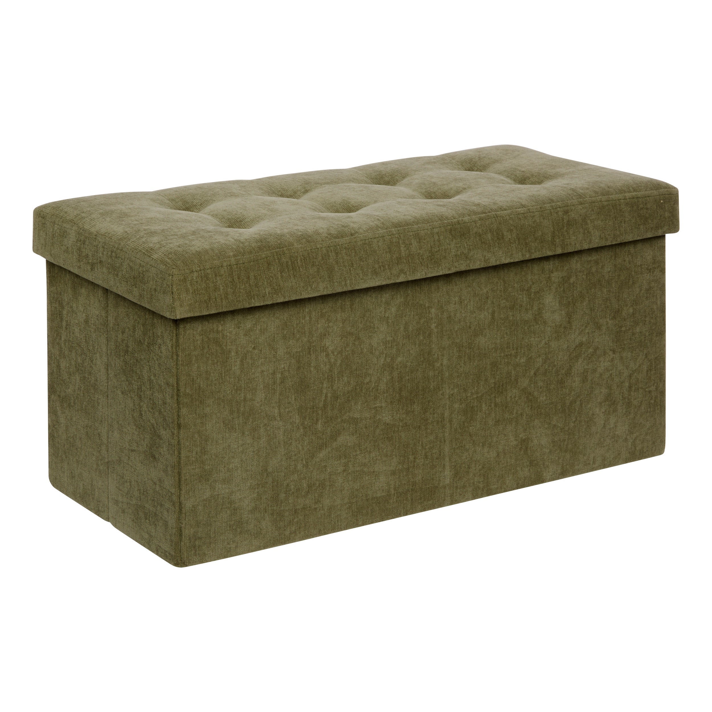 Lysandre dubbel opvouwbare fluwelen poef - 76x38x38cm - Groen