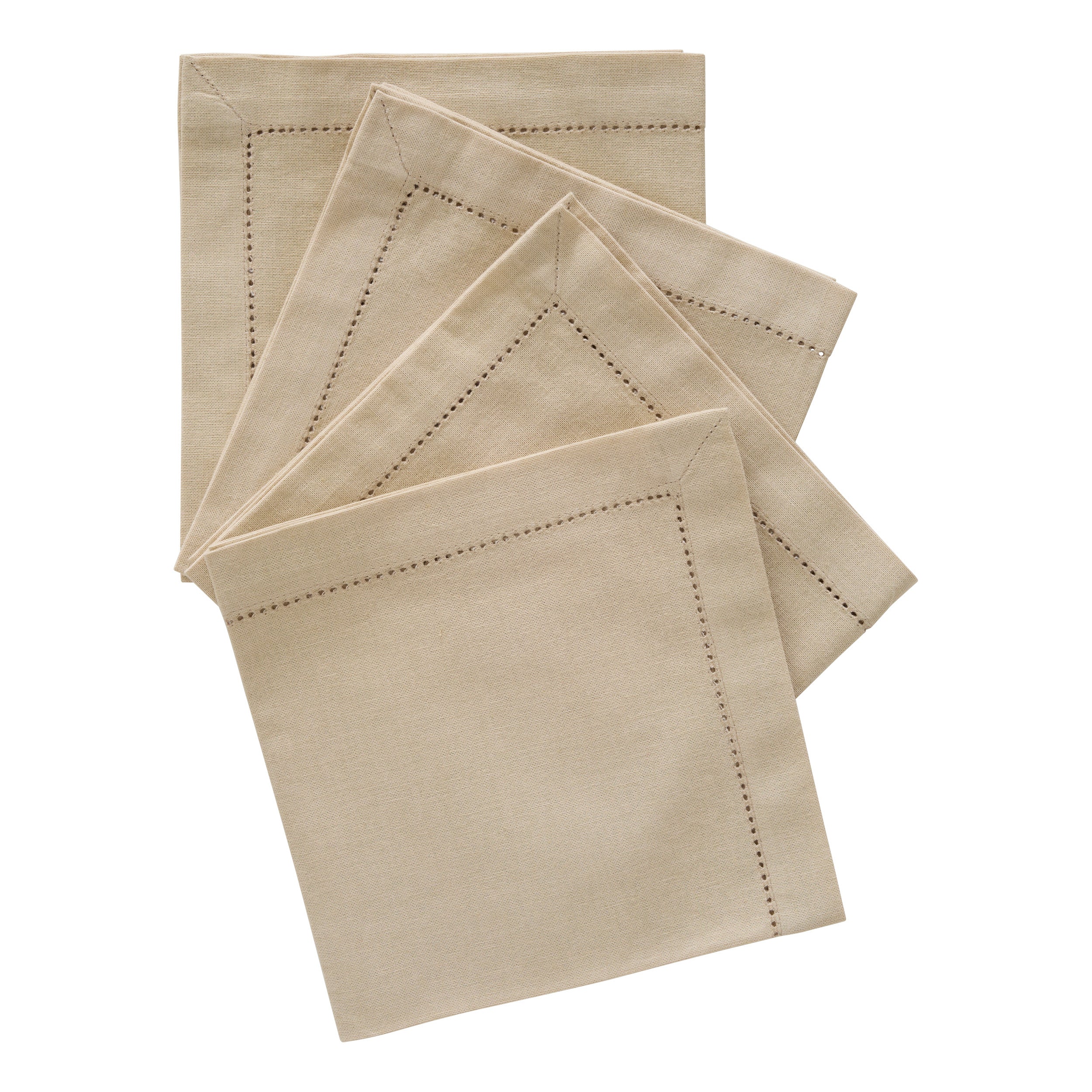 Atmosphera Katoenen Jane Servetten - 4 stuks - Stoffen servetten - 40x40cm - Beige