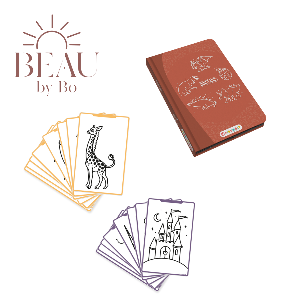 BEAU by Bo Kidywolf Kidydraw Mini Tekenboek met LCD-scherm Dinosaurussen + Refill Once upon a time & Animals