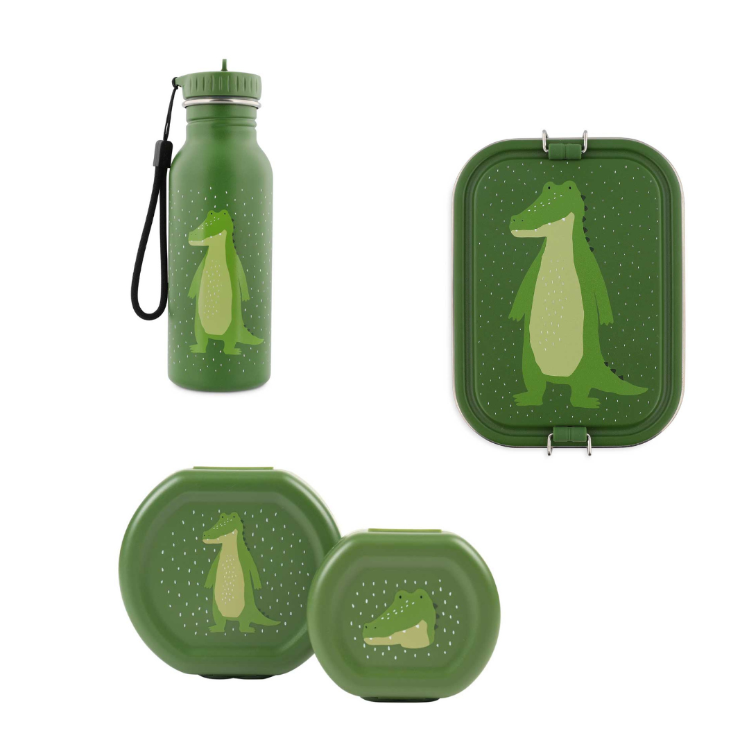 Bundel Trixie Back to School set - Lunchbox/Snackdozen/Drinkfles 500ml - Mr. Alligator