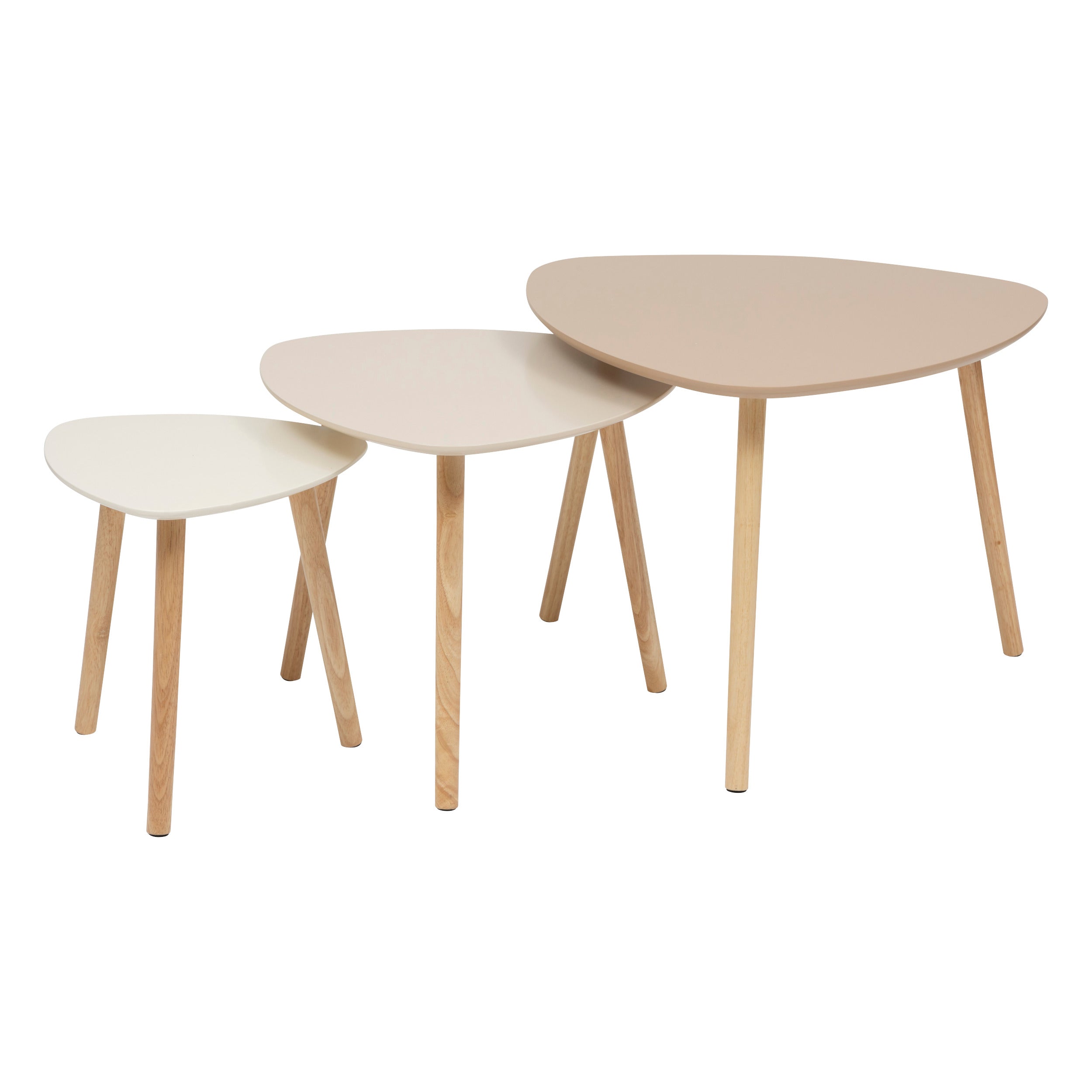 Design Atmosphera Miléo - Set van 3 bijzettafels - Beige