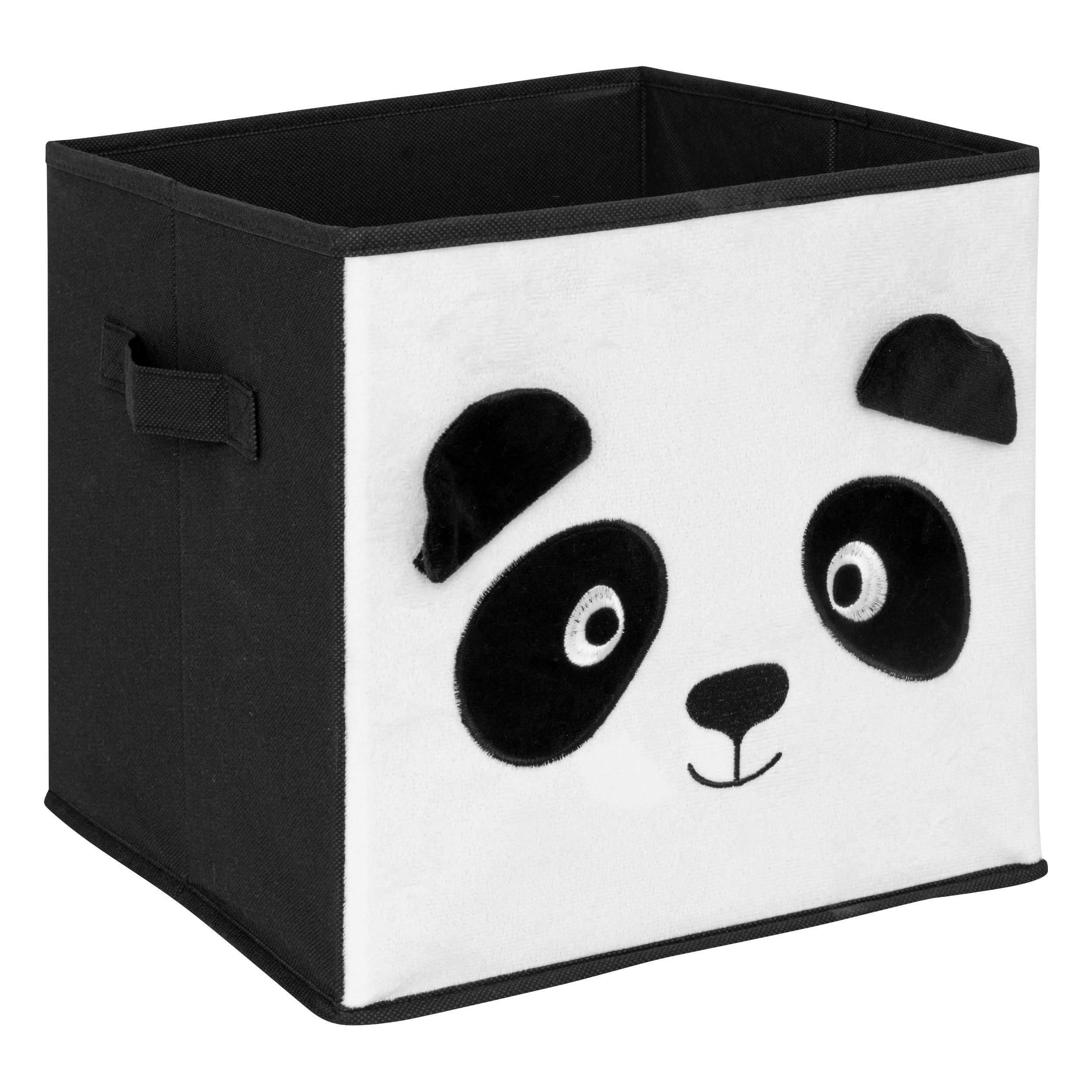 Atmosphera Kids Panda opbergdoos - 29x29x29cm - Opvouwbaar - Wit/Zwart