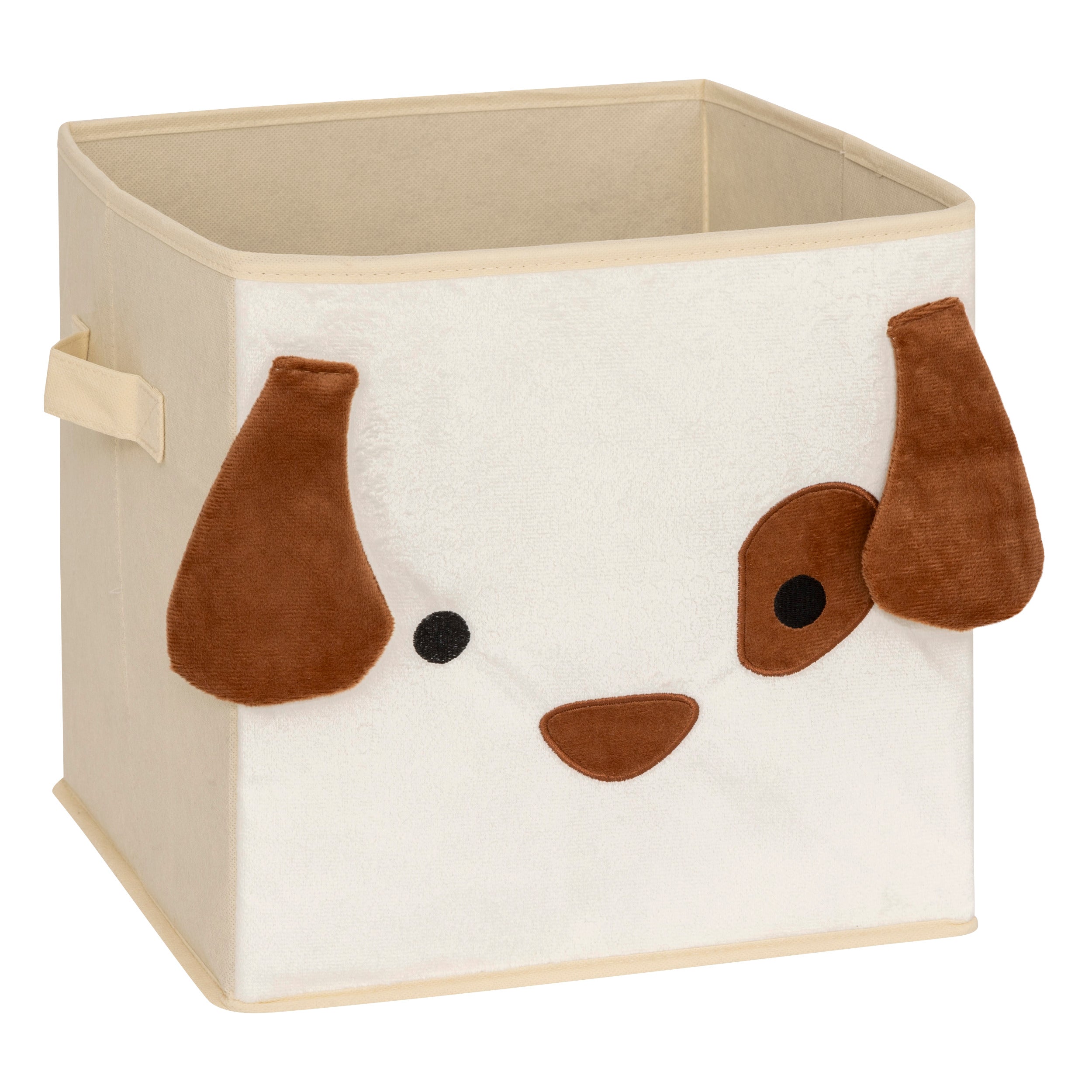 Atmosphera Kids Woef opbergdoos - 29x29x29cm - Opvouwbaar - Wit/Bruin