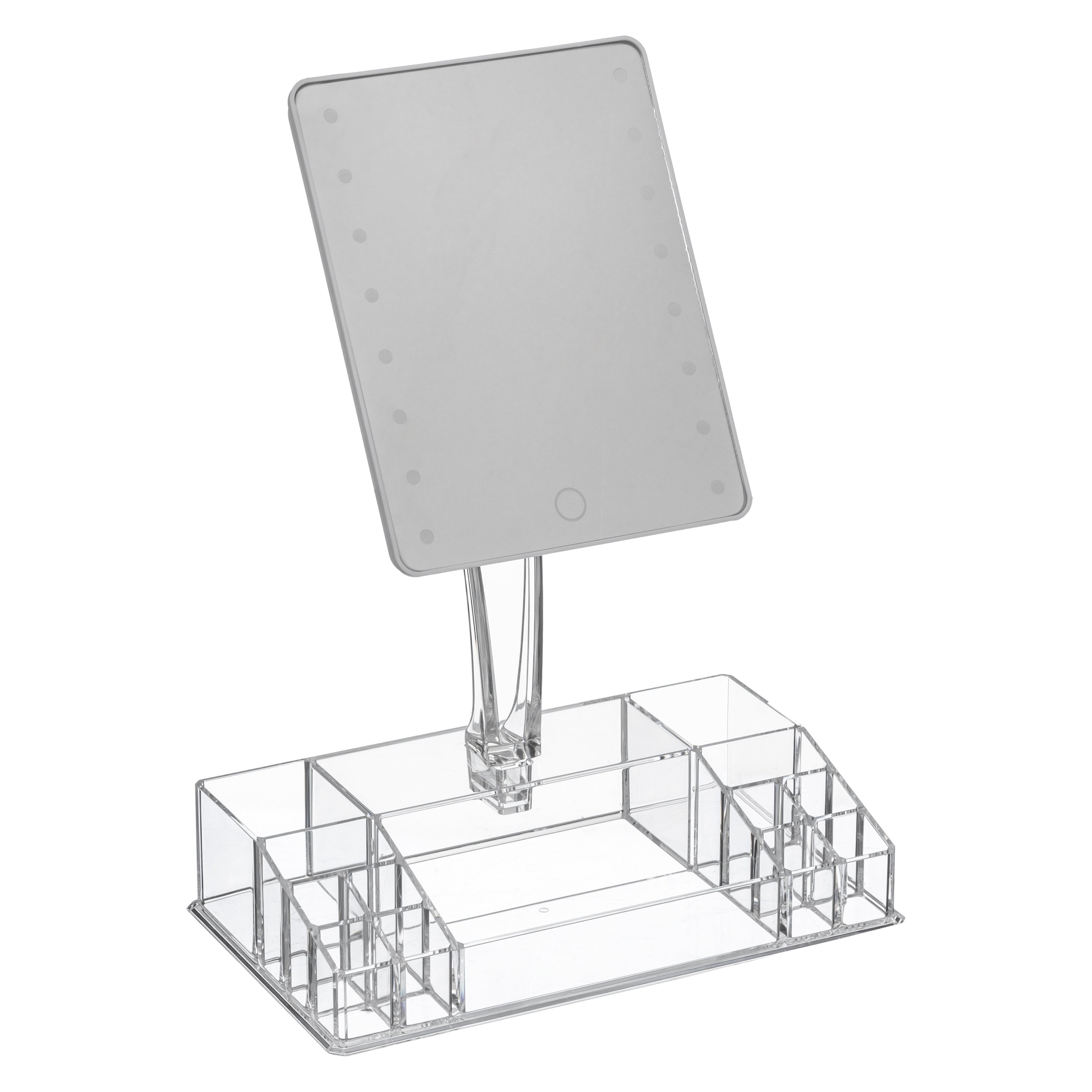 5Five Make-up LED Spiegel met organizer - 28x15x38cm - Transparant