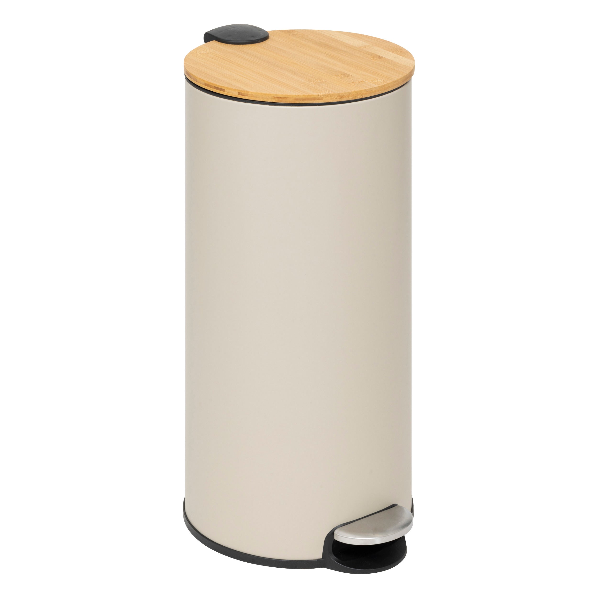 5Five Delta Waste bin - Soft close - Anti-odor active carbon filter - Removable bucket - 30L - Bamboo Gray