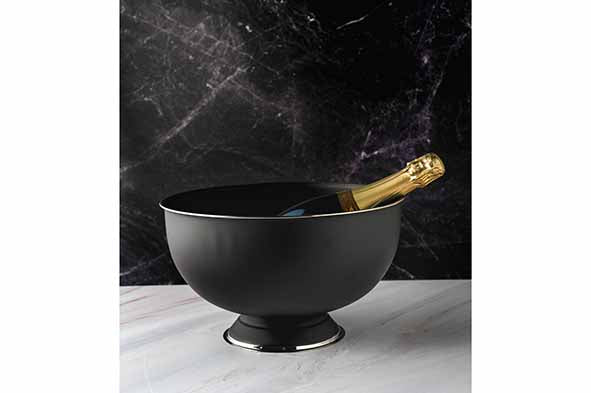 Cosy & Trendy Champagne Emmer Op Voet - Ø31x18cm - Zwart