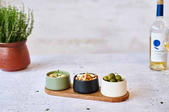 Cosy & Trendy Bites Aperoset - Set van 4 stuks - 32x11cm/Ø10x6cm - Multi
