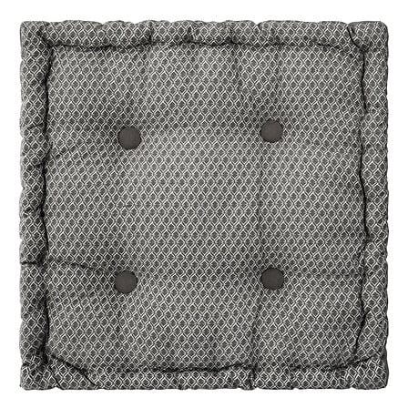 Atmosphera Otto Vloerkussen 40x40x8cm met handvat en 4 knopen - Grijs