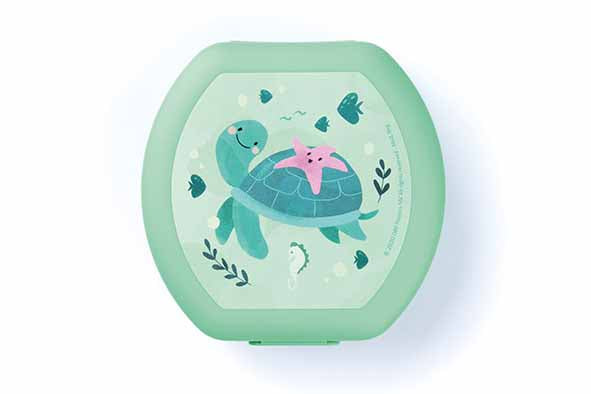 Cosy & Trendy Back to school Snackdoos Turtle - 11x11x4cm - Groen