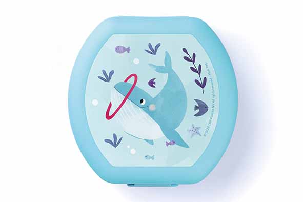 Cosy & Trendy Back to school Snackdoos Whale - 11x11x4cm - Blauw